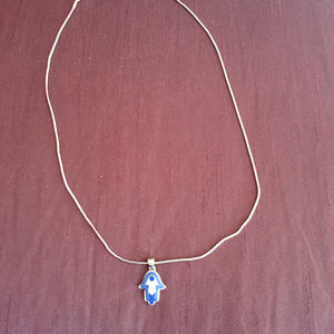 Silver Evil Eye 'Hamsa' Necklace